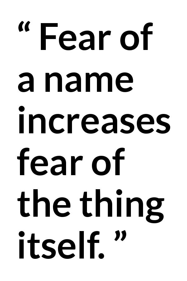 J. K. Rowling quote about fear from Harry Potter and the Philosopher's Stone - Fear of a name increases fear of the thing itself.