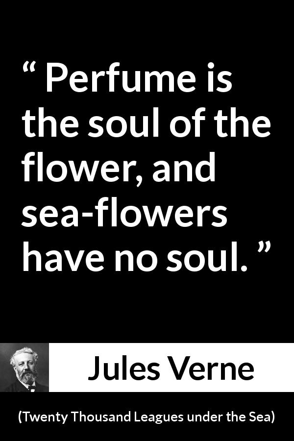 Jules Verne quote about flower from Twenty Thousand Leagues under the Sea - Perfume is the soul of the flower, and sea-flowers have no soul.