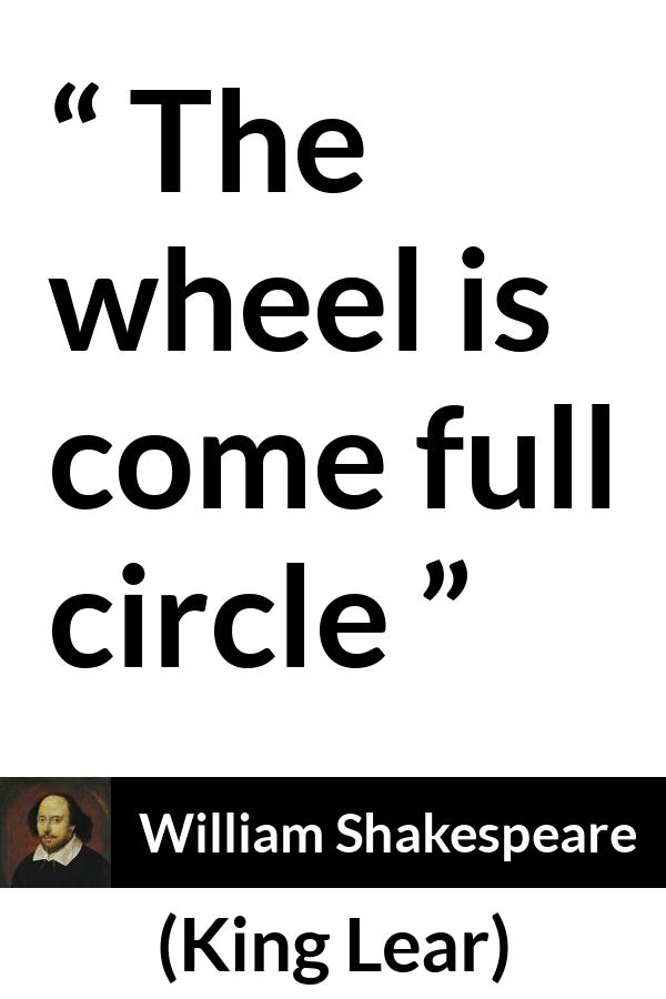 William Shakespeare - King Lear - The wheel is come full circle