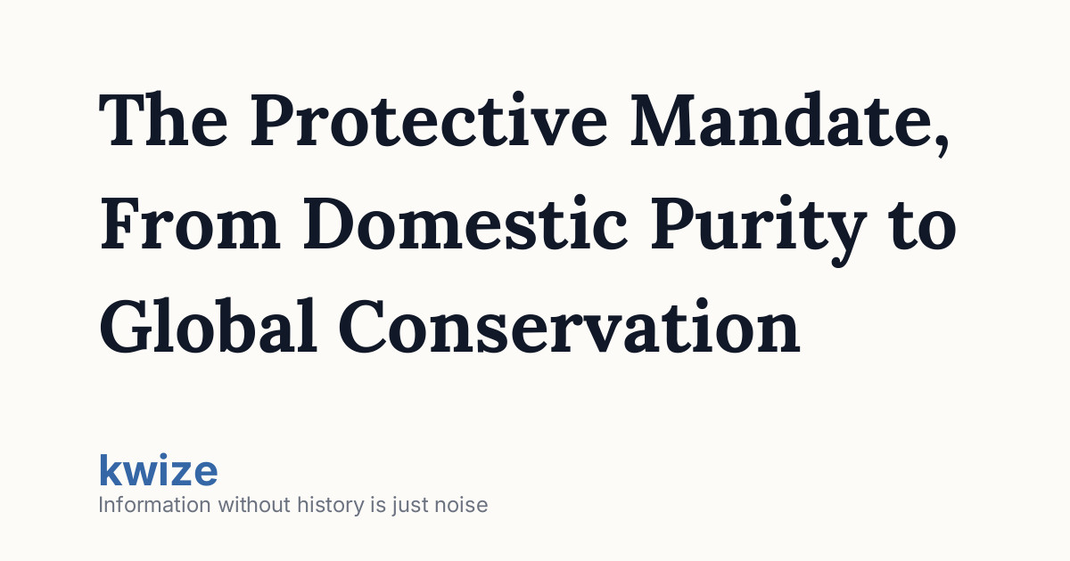 The Protective Mandate, From Domestic Purity to Global Conservation