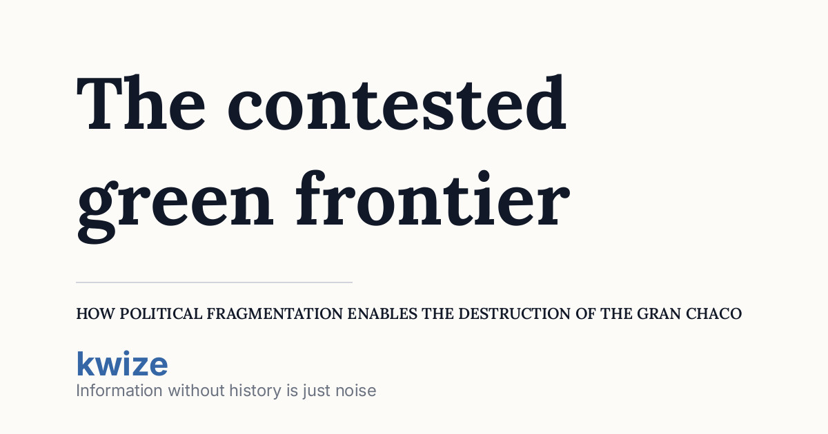 The contested green frontier: how political fragmentation enables the ...
