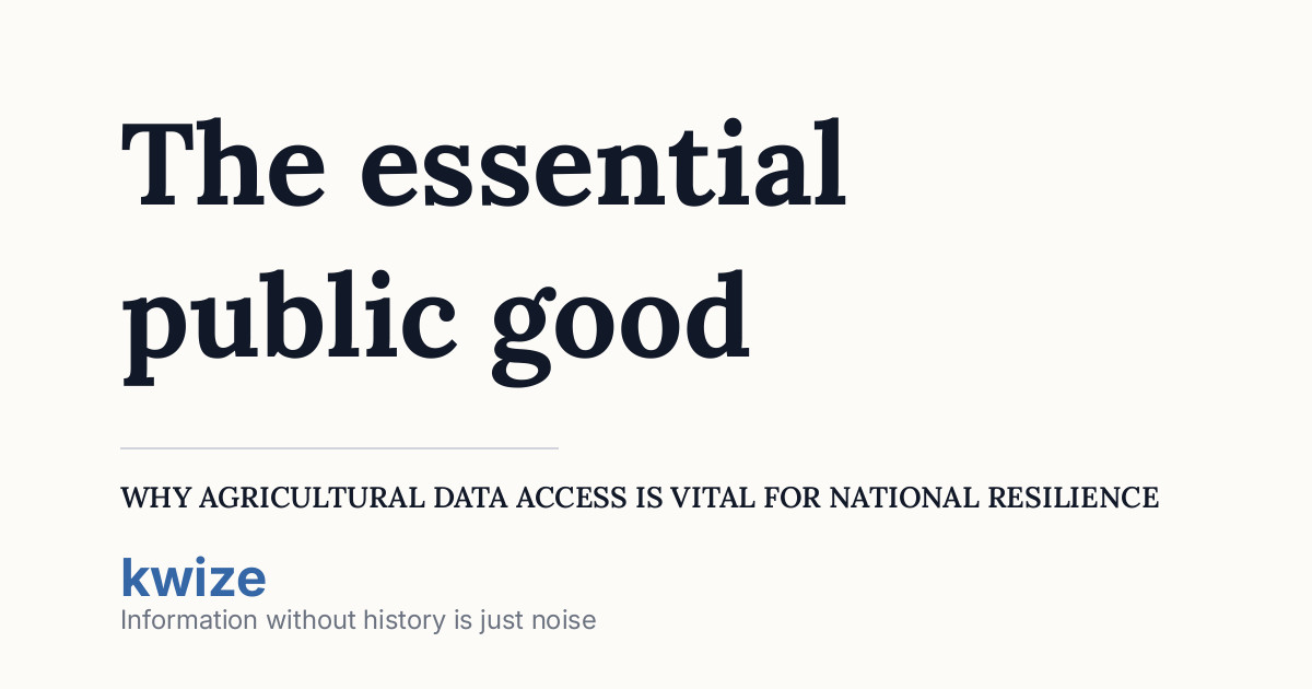 The essential public good: why agricultural data access is vital for ...