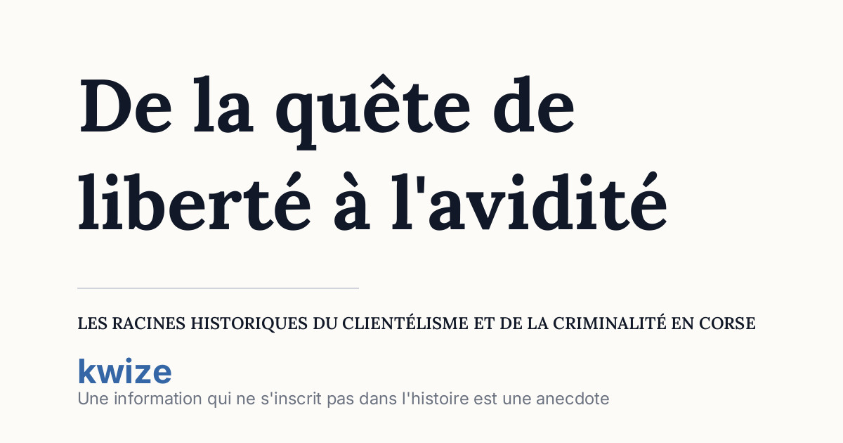 De la quête de liberté à l'avidité: les racines historiques du ...