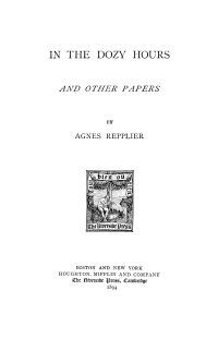 Image de In the dozy hours, and other papers