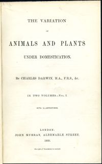 Image de De la variation des animaux et des plantes sous l'action de la domestication