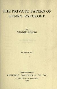 Image de The Private Papers of Henry Ryecroft