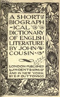 Image de A Short Biographical Dictionary of English Literature