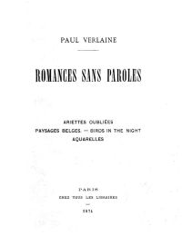Image de Romances sans paroles