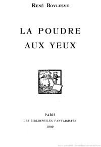 Image de La poudre aux yeux