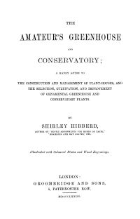 Image de The Amateur's Greenhouse and Conservatory