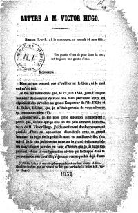 Image de Lettre à M. Victor Hugo