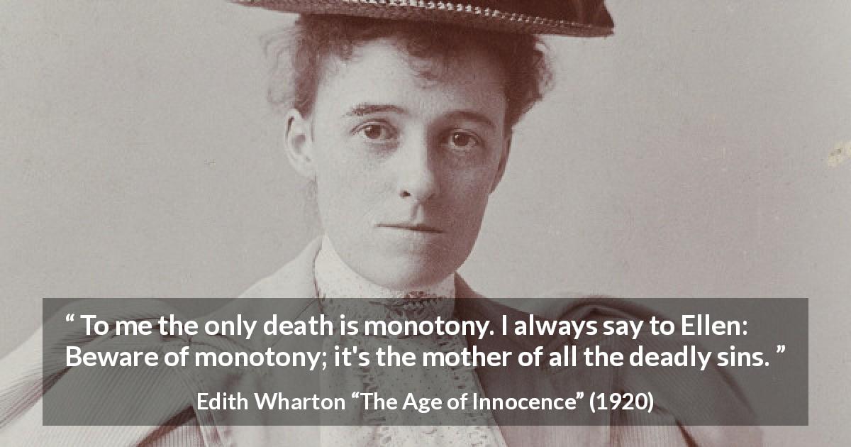 Edith Wharton quote about death from The Age of Innocence. 