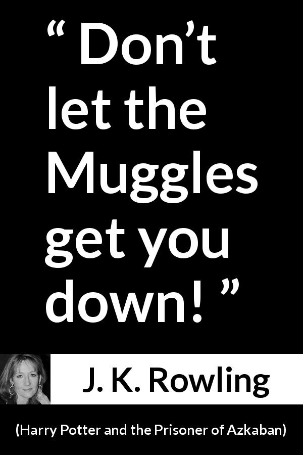 J. K. Rowling quote about perseverance from Harry Potter and the Prisoner of Azkaban - Don’t let the Muggles get you down!