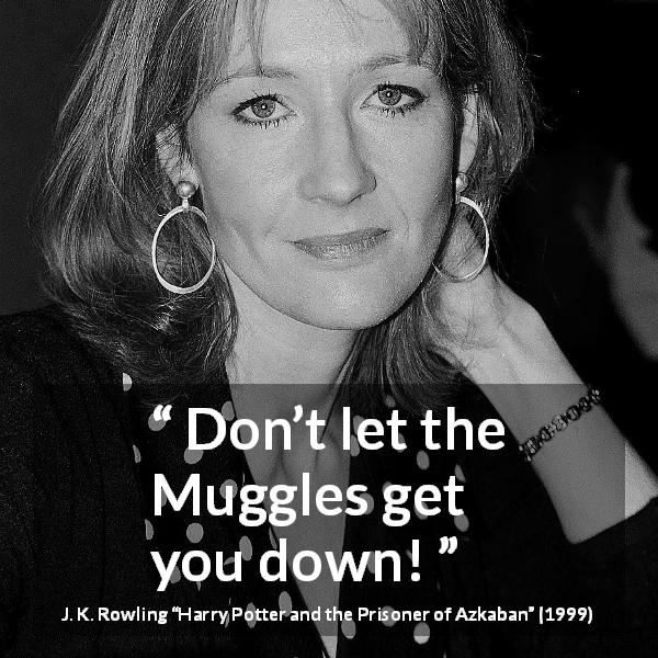 J. K. Rowling quote about perseverance from Harry Potter and the Prisoner of Azkaban - Don’t let the Muggles get you down!