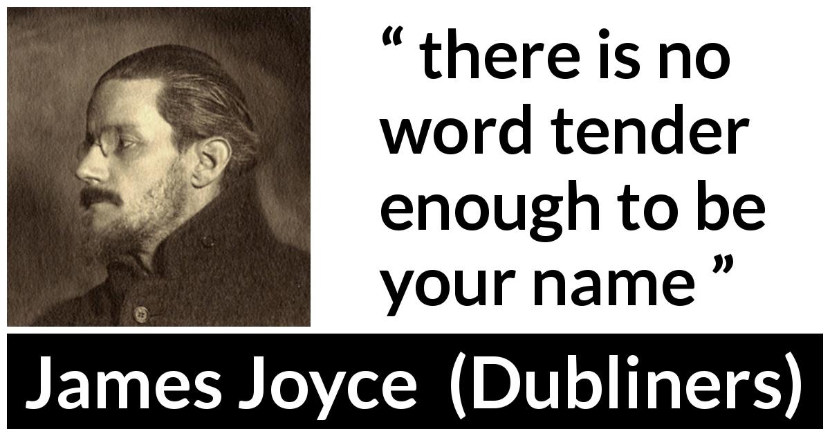 James Joyce quote about words from Dubliners - there is no word tender enough to be your name
