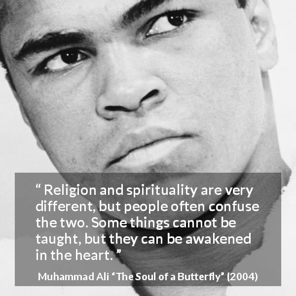 Muhammad Ali quote about religion from The Soul of a Butterfly 1c2818