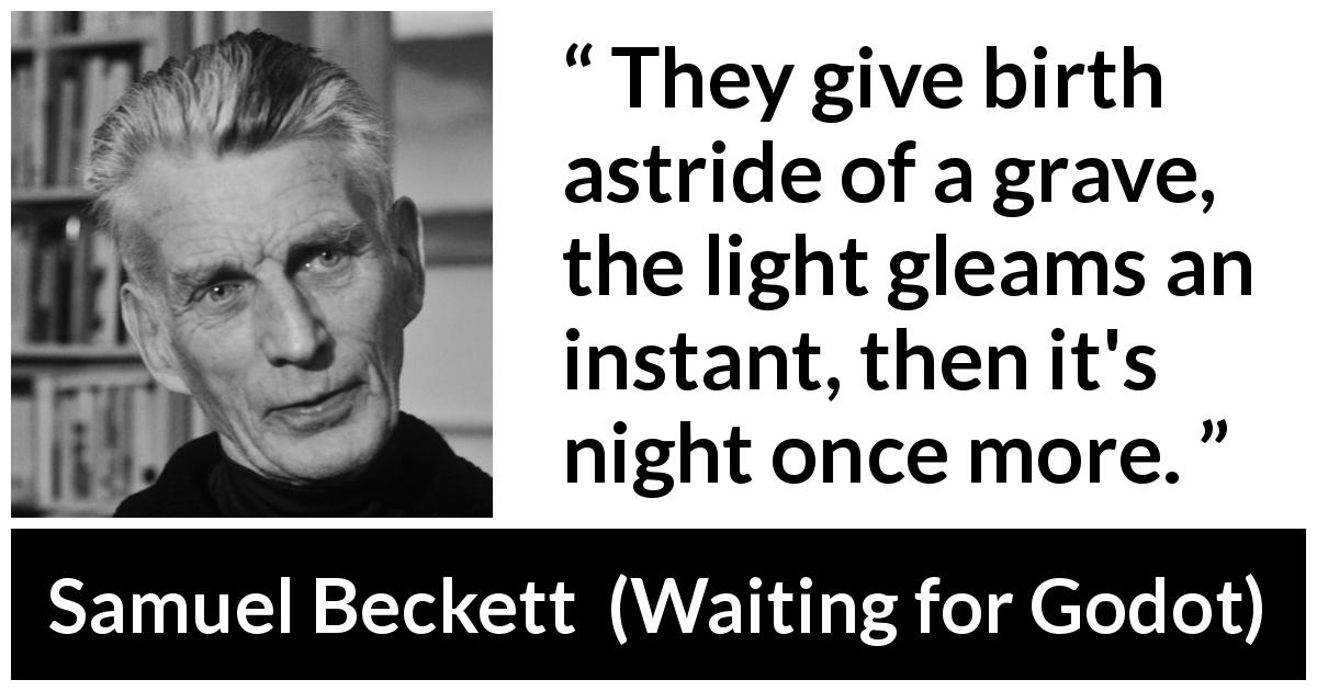 Samuel Beckett quote about night from Waiting for Godot - They give birth astride of a grave, the light gleams an instant, then it's night once more.