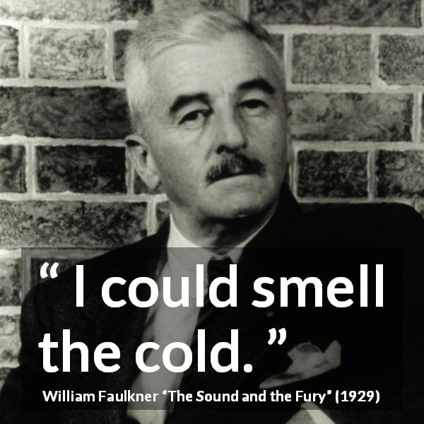 William Faulkner quote about smell from The Sound and the Fury - I could smell the cold.