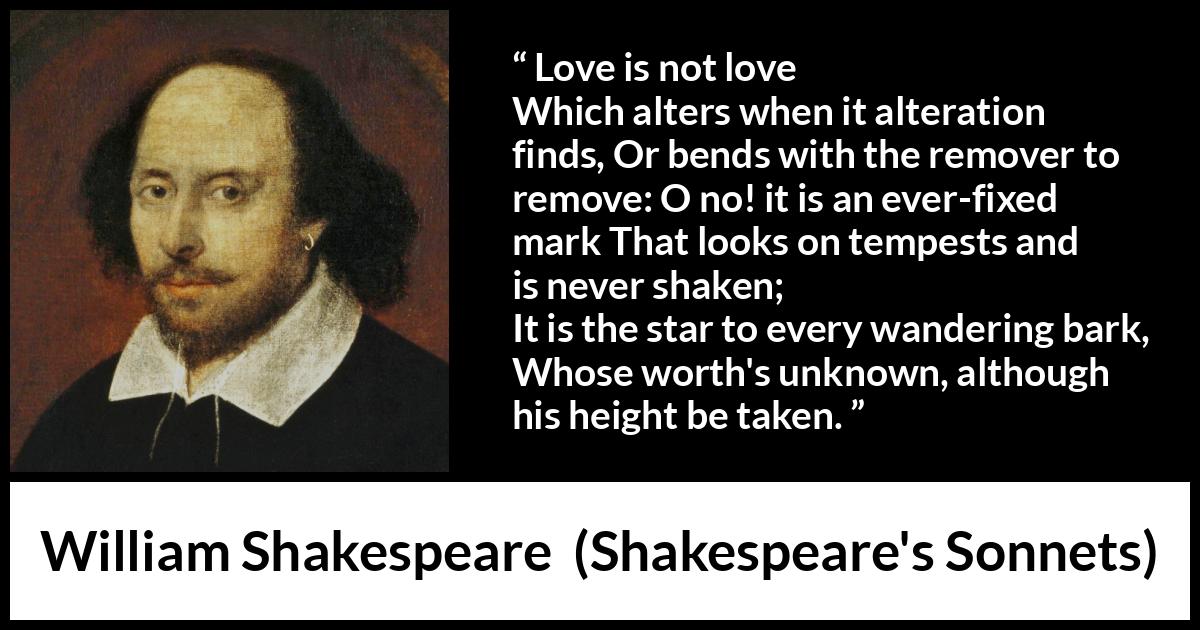 William shakespeare love is not love which alters when it 